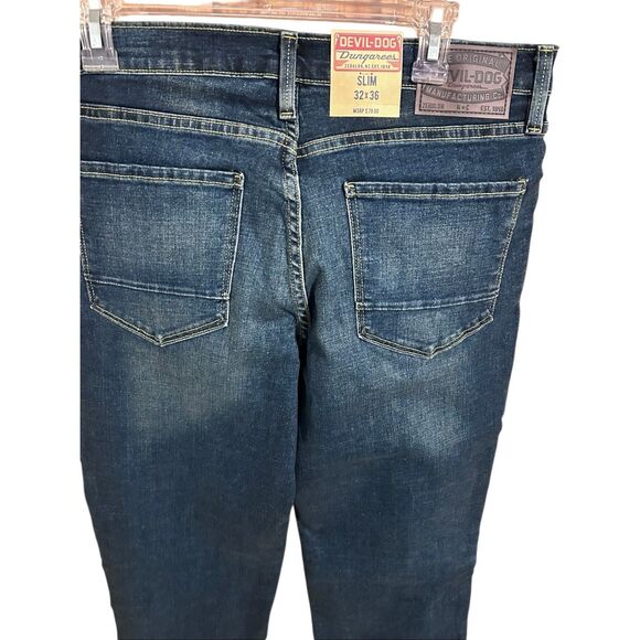 Devil Dog Men’s Slim Jeans 32x36 Distressed Denim Workwear NWT - Picture 8 of 8